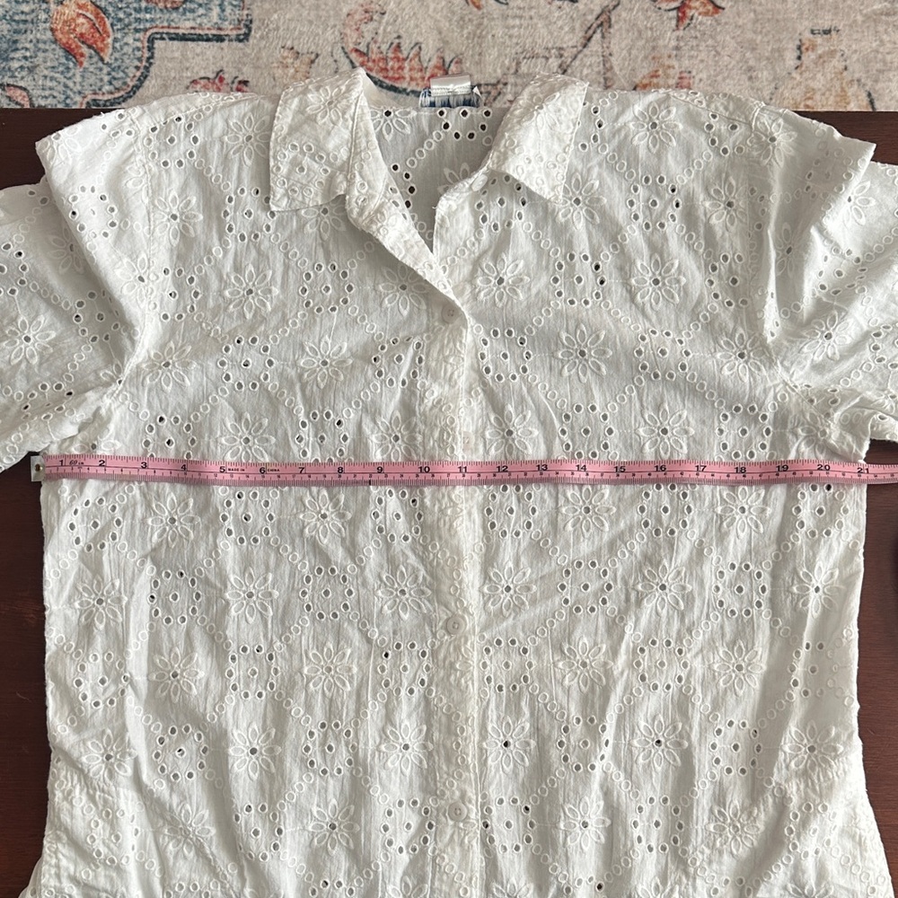 Tommy Bahama White Eyelet Swim Coverup, S - Picture 7 of 8